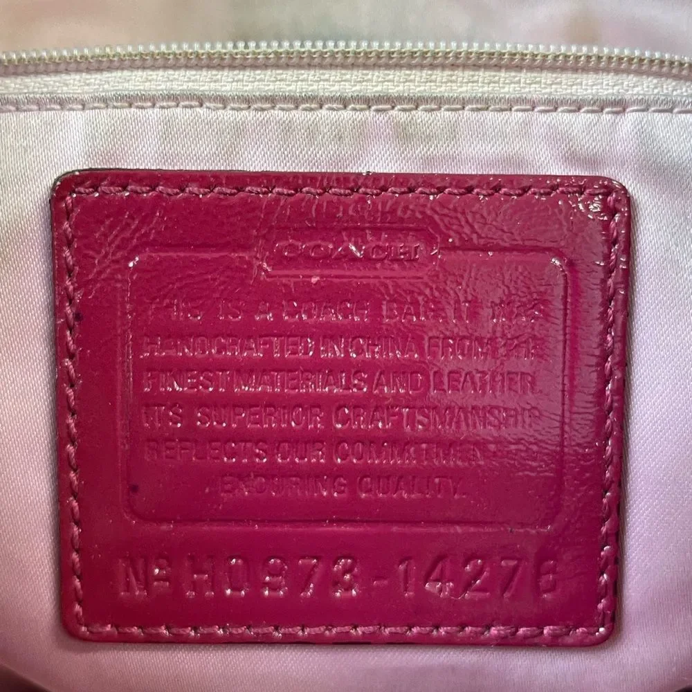 Coach Alex Op Art Tote 14276 Replacement Hangtag - Key Chain Bag Charm Raspberry